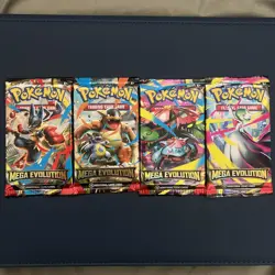 Pokemon TCG Mega Evolutions Booster Pack Set X 4 - Full Art Set New Sealed - Image 1