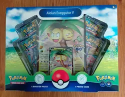 Pokemon Go Alolan Exeggutor V Collection Box 4 Booster Pack Set Factory Sealed - Image 1