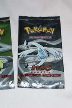 Set 4 Empty 2000 Pokemon Neo Genesis Booster Wrappers Pack CCG RARE unlimited - Image 5