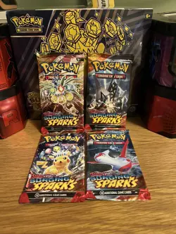 Pokemon Surging Sparks Booster Pack Art Bundle [Set of 4] - Sealed - Image 1