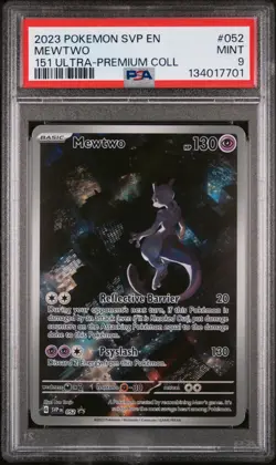 2023 POKEMON SVP EN-SV PROMO 151 ULTRA-PREMIUM COLLECTION #052 MEWTWO PSA 9 - Image 1
