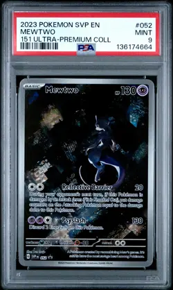 2023 POKEMON SVP EN-SV PROMO 151 ULTRA-PREMIUM COLLECTION #052 MEWTWO PSA 9 - Image 1