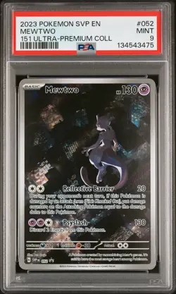 2023 POKEMON SVP EN-SV PROMO 151 ULTRA-PREMIUM COLLECTION #052 MEWTWO PSA 9 - Image 1
