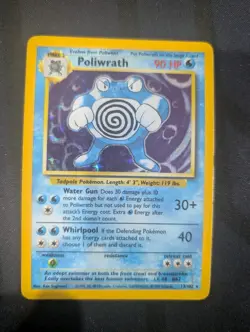 Poliwrath 13/102 Base Set Holo Rare WOTC Pokemon TCG 1999 - LP - Image 1