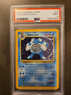 Pokemon TCG Poliwrath 13/102 1999 Base Set Holo PSA 9 English Card Canadian Sale - Image 1