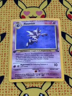 Haunter 6/62 Fossil Holo First Edition MP+ Vintage Pokemon TCG - Image 1
