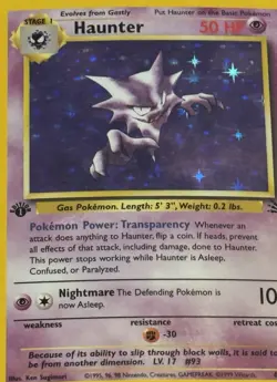 Haunter 6/62 Fossil Holo First Edition MP+ Vintage Pokemon TCG - Image 2