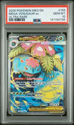 2025 POKEMON MEG EN-MEGA EVOLUTION ULTRA RARE #155 MEGA VENUSAUR EX PSA 10 - Image 1