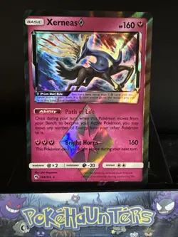 Pokemon Card Xerneas 144/214 SM Lost Thunder Prism Holo Rare NM - Image 1
