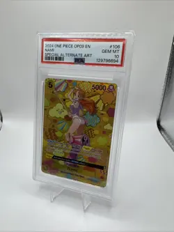 2024 One Piece OP09 EN Nami OP08-106 SP Alternate Art GEM MINT PSA 10 - Image 1