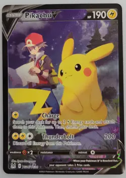 Pikachu V TG16/TG30 Swsh11: Pokemon Lost Origin Trainer Gallery Holo NM (1 of 3) - Image 1