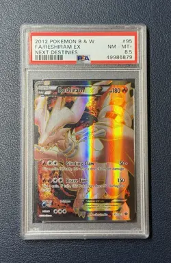 Pokemon Reshiram EX Full Art 95/99 Black & White Next Destinies PSA 8.5 POP 1 - Image 1
