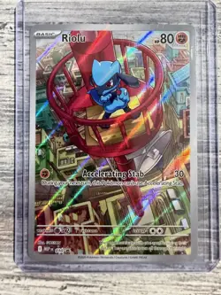 Pokemon TCG Mega Evolutions Riolu 010 Black Star Promo Full Art NM/M - Image 1