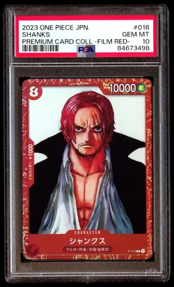 PSA 10 GM Shanks P-016 Premium Card Collection Film Red Japanese ONE PIECE TCG - Image 1