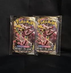 Pokemon Sword and Shield Rebel Clash Booster packs 2 X Pokemon TCG 820650806810 - Image 1