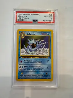 1999 Pokemon Fossil Golduck 35/62 1st Edition PSA 8 NM-MT - Image 1
