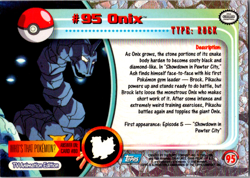 Pokemon Topps 2000 #95 Onix Non Holo Blue Logo Card TV Animation Edition - Image 2