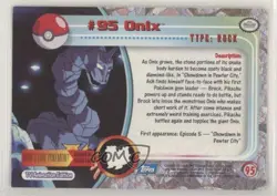 Onix Topps Pokemon TV Animation Edition Series 2 #95 2000 01dr - Image 2
