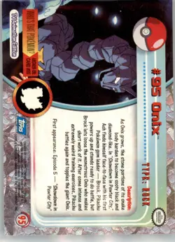 Onix - 2000 Topps Pokemon TV Animation Edition Series 2 - #95 - Non_sport - Image 2