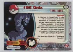 Onix Topps Pokemon TV Animation Edition Series 2 #95 2000 8d4 - Image 2
