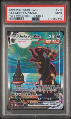 Pokemon Umbreon VMAX 215/203 Alt Art - Moonbreon Evolving Skies PSA 9 - MINT+ - Image 1