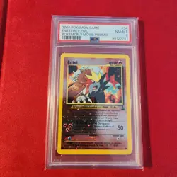 2001 POKEMON GAME MOVIE POKEMON 3 MOVIE PROMO #34 ENTEI-REVERSE FOIL PSA 8 - Image 1