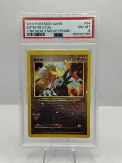 2001 Pokemon Game Pokemon 3 Movie Promo #34 Entei Reverse Foil PSA 8 - Image 1