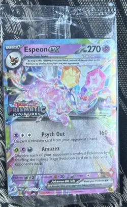 NEW/SEALED Espeon ex 034/131 Prismatic Evolutions Stamped Promo Pokemon Card - Image 2