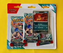 Pokemon TCG: Journey Together - Triple Blister Pack - Scrafty - New / Sealed ✅ - Image 1