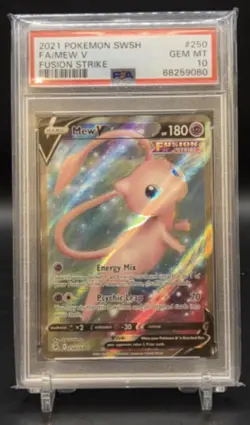 🔹PSA 10 GEM MINT🔹Mew V 250/264 Full Art Holo🔸Pokemon TCG Fusion Strike 2021 - Image 1