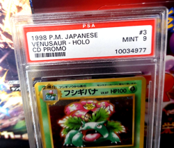 1998 Pokemon Japanese Venusaur Holo CD Promo #3 PSA 9 Mint (old PSA case) - Image 2
