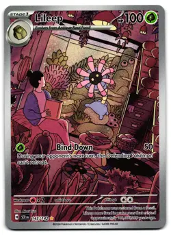 Lileep 145/142 - Stellar Crown Illustration Rare Pokemon TCG 2024 Holo - NM Card - Image 1