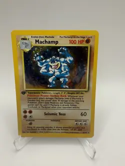Pokemon TCG - Machamp 8/102 Base Set Holo Rare WOTC 1999 1st Edition - Image 1