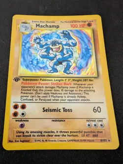 Pokemon TCG Machamp 8/102 Base Set 1st Edition Holo Rare LP - Image 2