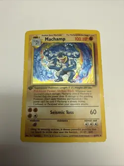 Machamp 1st Edition Holo WOTC Pokemon TCG Base Set 8/102 Rare MP - Image 1