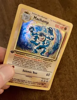 Pokemon Cards TCG Machamp 8/102 1st Edition Holo Rare Base Set Vintage WOTC 1999 - Image 2