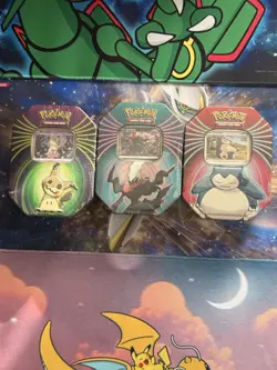 Pokemon Knock Out Snorlax, Mimikyu, Darkrai, Collector's Tin Factory Sealed Rare - Image 1
