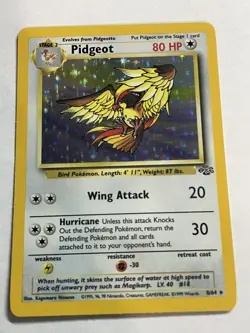 Pidgeot Pokemon TCG Jungle Set Unlimited 8/64 Rare Holo 1999 WOTC - Image 1