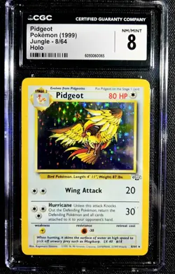 CGC 8 Pidgeot 8/64 Jungle Set NM/Mint Unlimited Holo Rare Pokemon TCG Wizards - Image 1