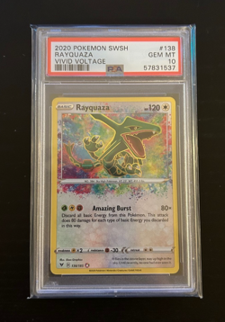 2020 POKEMON SWORD & SHIELD VIVID VOLTAGE #138 RAYQUAZA PSA 10 - Image 1