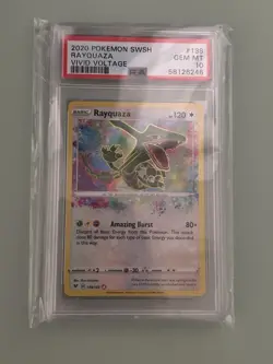 2020 POKEMON SWORD & SHIELD VIVID VOLTAGE #138 RAYQUAZA PSA 10 - Image 1
