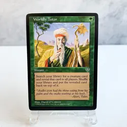 MTG Worldly Tutor Mirage Uncommon Green Instant Old Frame Creature Search Japan - Image 1