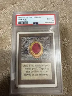 MTG Unlimited Mox Ruby PSA 6 - P9 - Image 1