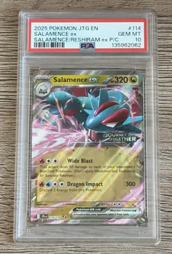 2025 POKEMON JTG EN#114 SALAMENCE ex STAMPED PROMO PSA 10 POP 25 - Image 1