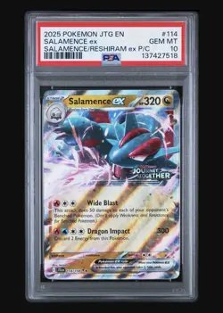 2025 POKEMON JTG EN#114 SALAMENCE ex STAMPED PROMO PSA 10 POP 25 - Image 3