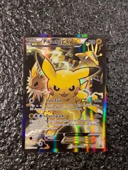Pokemon TCG Pikachu EX XY124 Black Star Promo 2016 Holo LP - Image 1