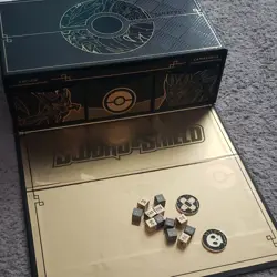 Pokemon Sword & Shield Zacian Zamazenta Elite Trainer Box Dice & Tokens - Image 1