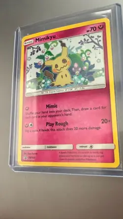 💎💎Mimikyu Promo SM163 Team Up Blister Pokemon Card Sun & Moon Holo SWIRL - Image 1