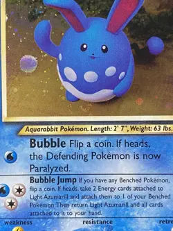Light Azumarill 13/105 SwirlNeo Destiny Holo Pokemon Card LP+ - Image 2