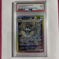 2025 POKEMON PRISMATIC EVOLUTIONS SPECIAL ILLUSTRATION RARE VAPOREON EX PSA 9 - Image 1